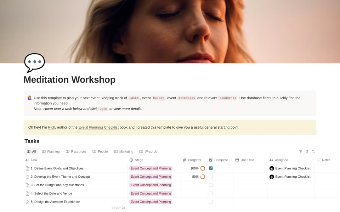 Meditation Workshop Planning Checklist preview