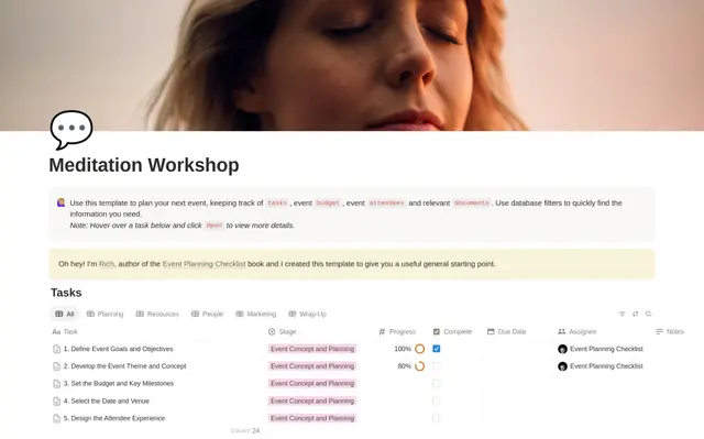 Meditation Workshop Planning Checklist preview