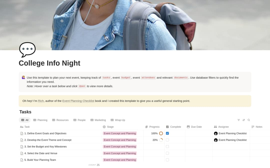 College Info Night Planning Checklist preview