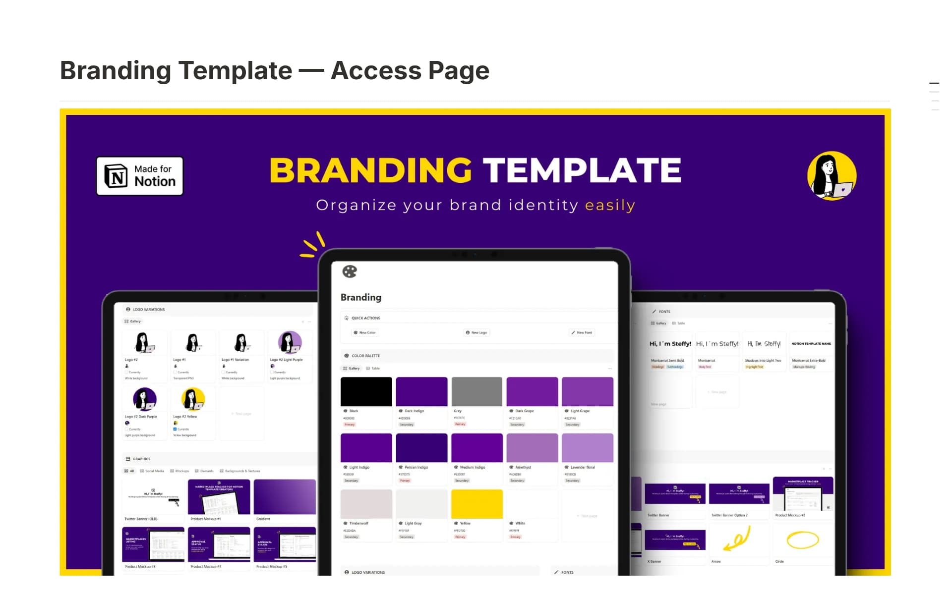 A template preview for Branding