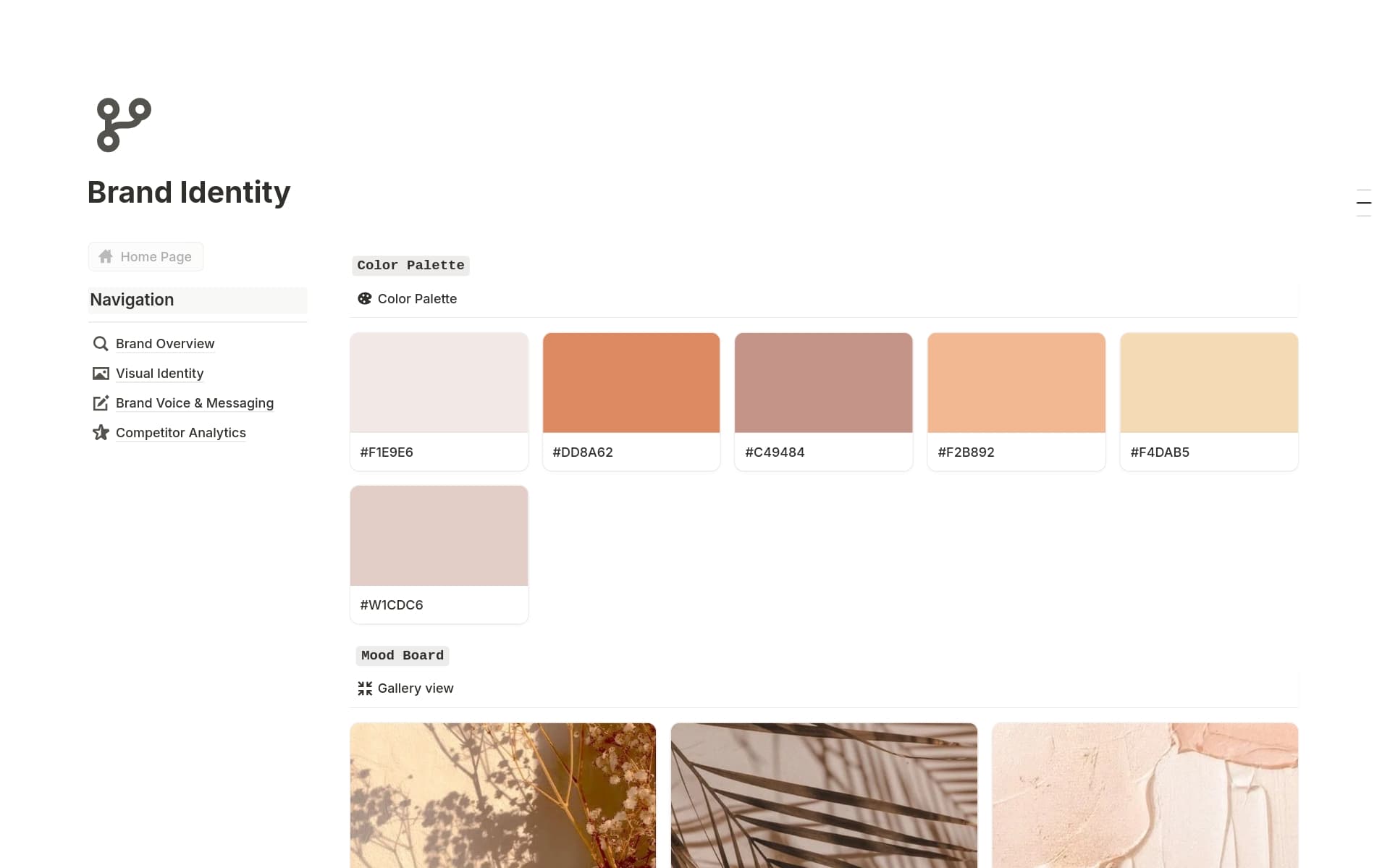 A template preview for Brand Identity