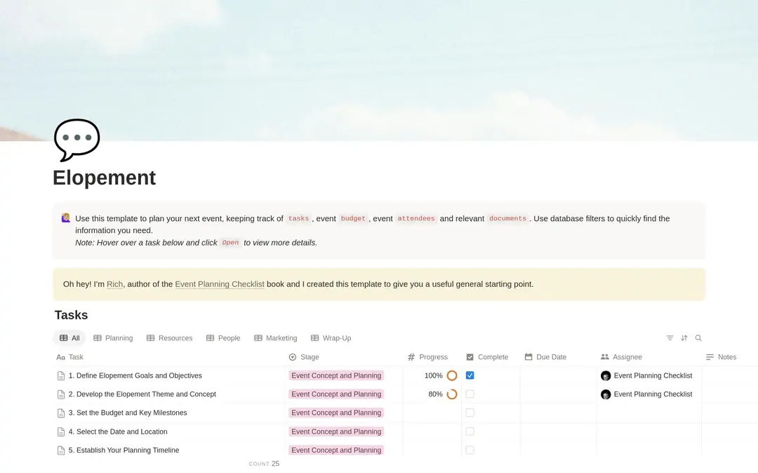 Elopement Planning Checklist preview