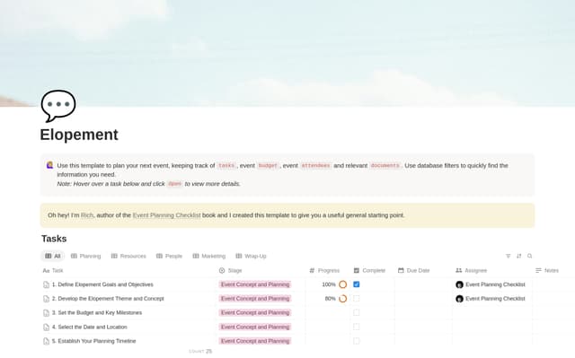 Elopement Planning Checklist preview