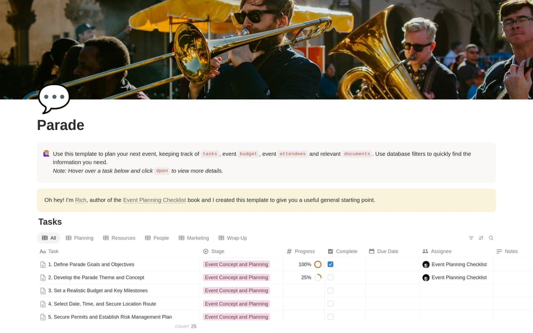 Parade Planning Checklist preview
