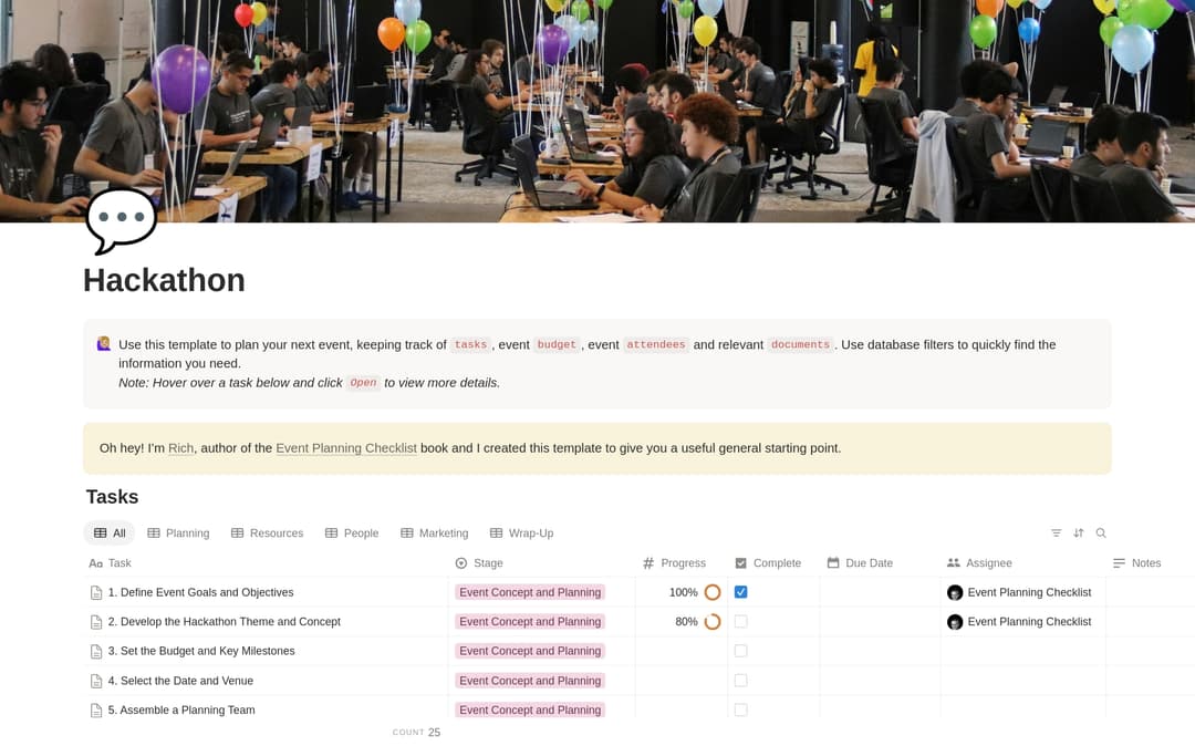 Hackathon Planning Checklist preview