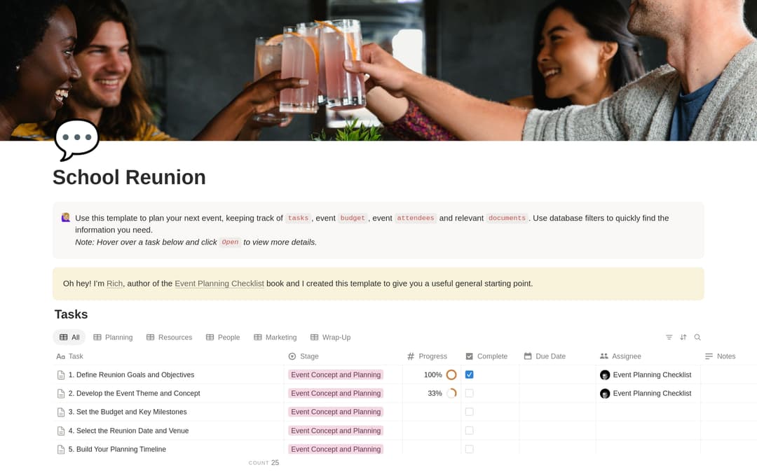 School Reunion Planning Checklist preview