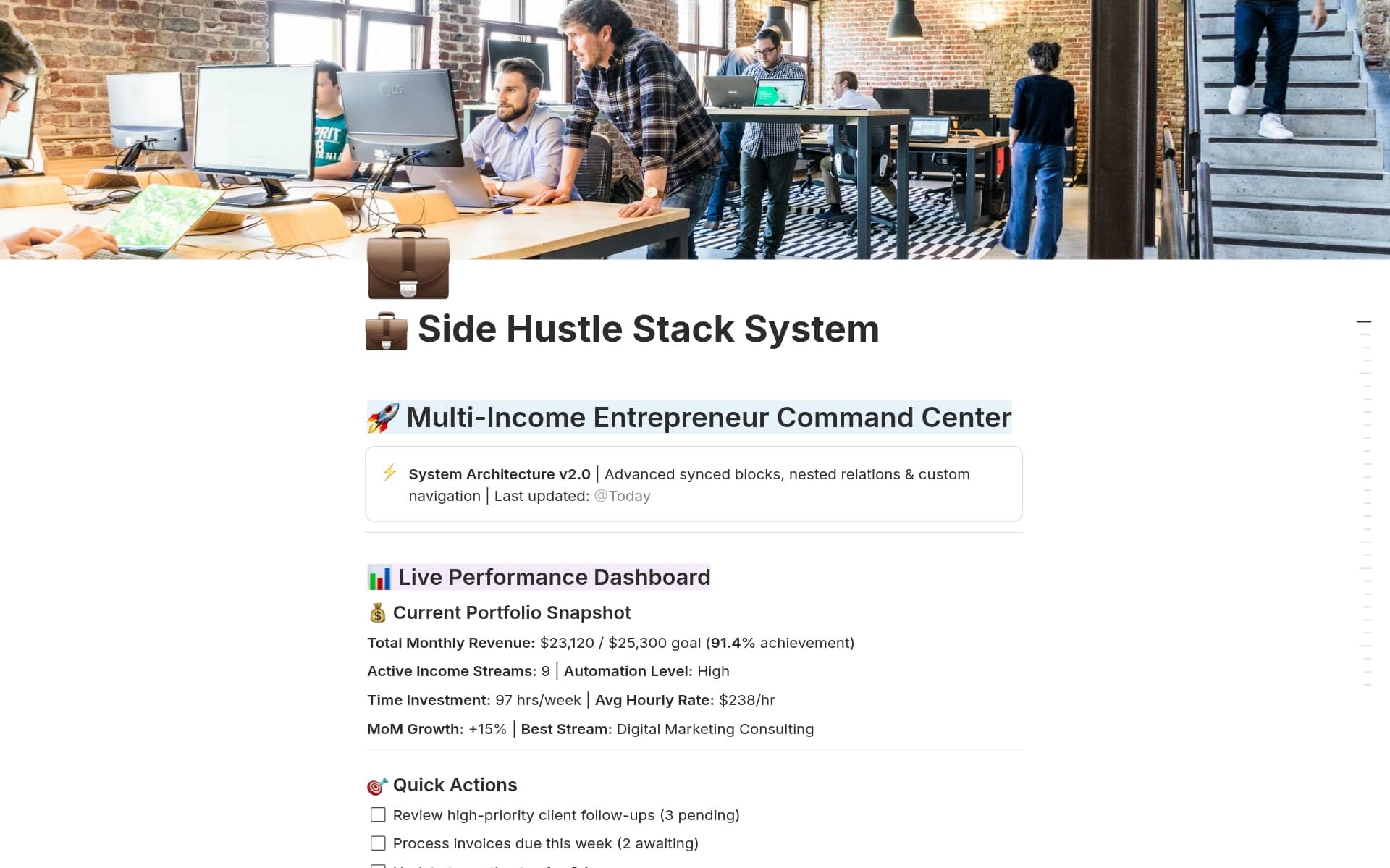 Side Hustle Stack System Vorlage von monna Notion-Marketplace