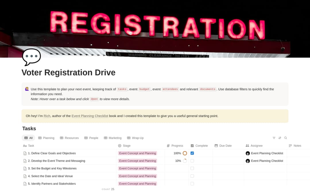Voter Registration Drive Planning Checklist preview