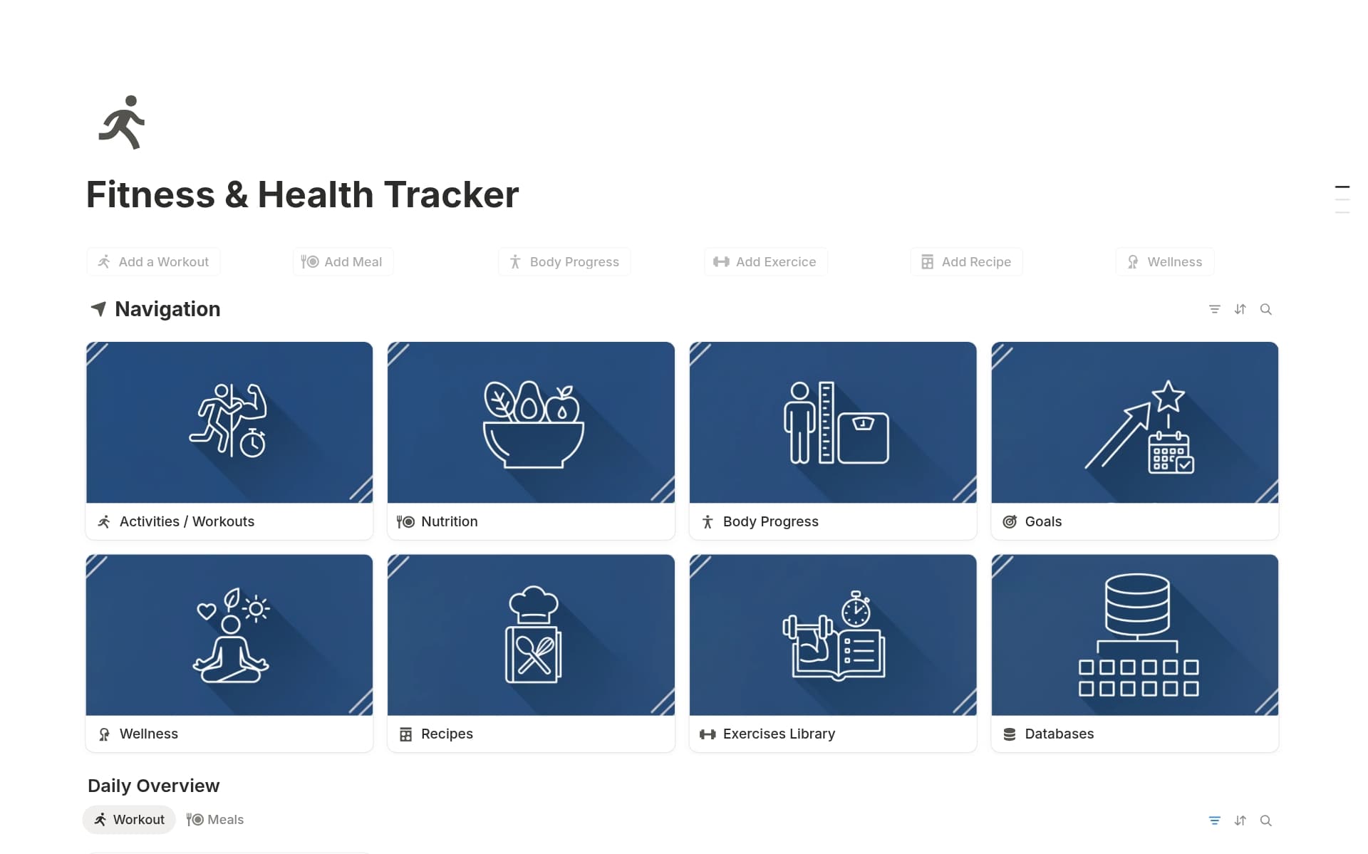 A template preview for Fitness & Health Tracker