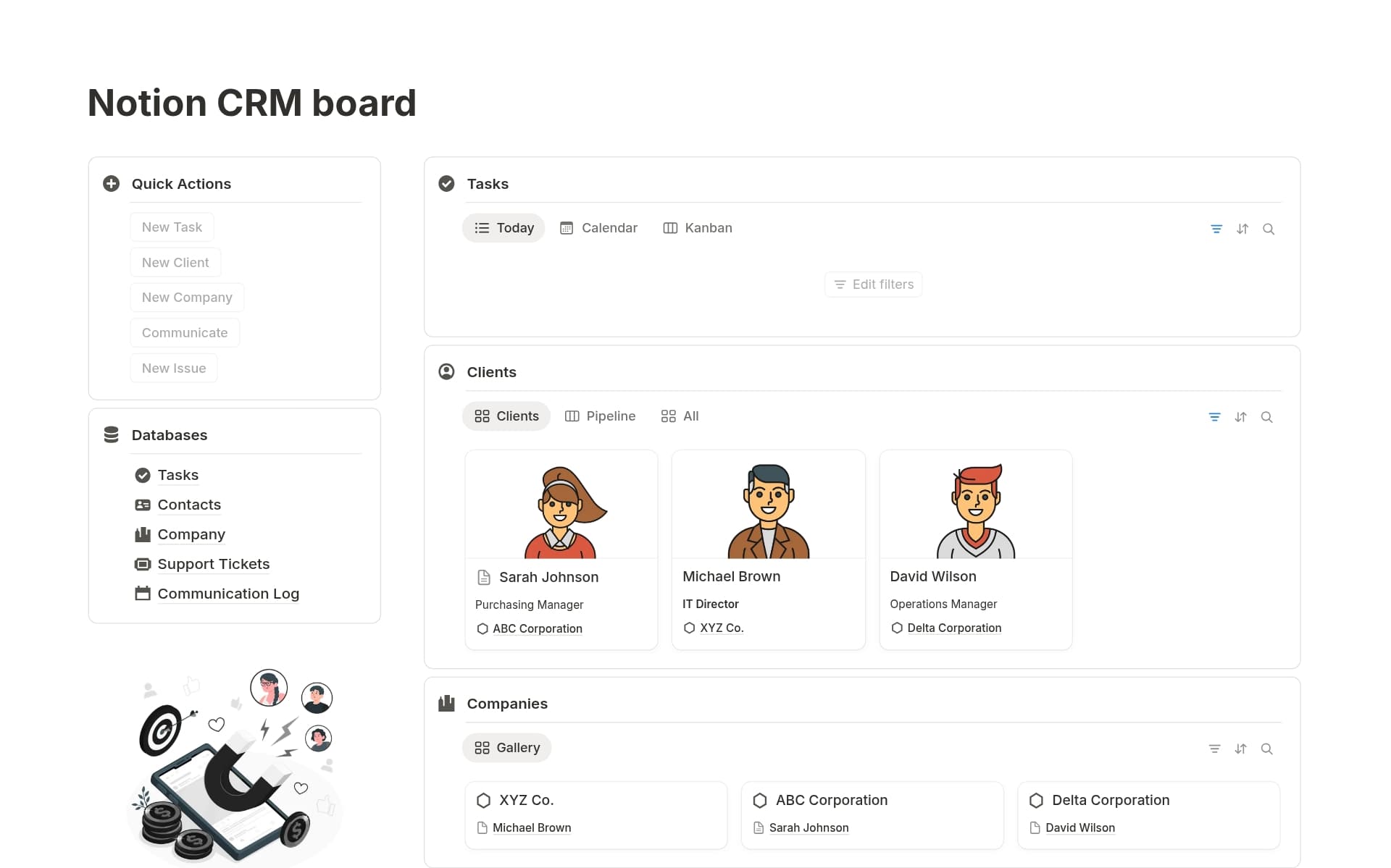 A template preview for CRM board