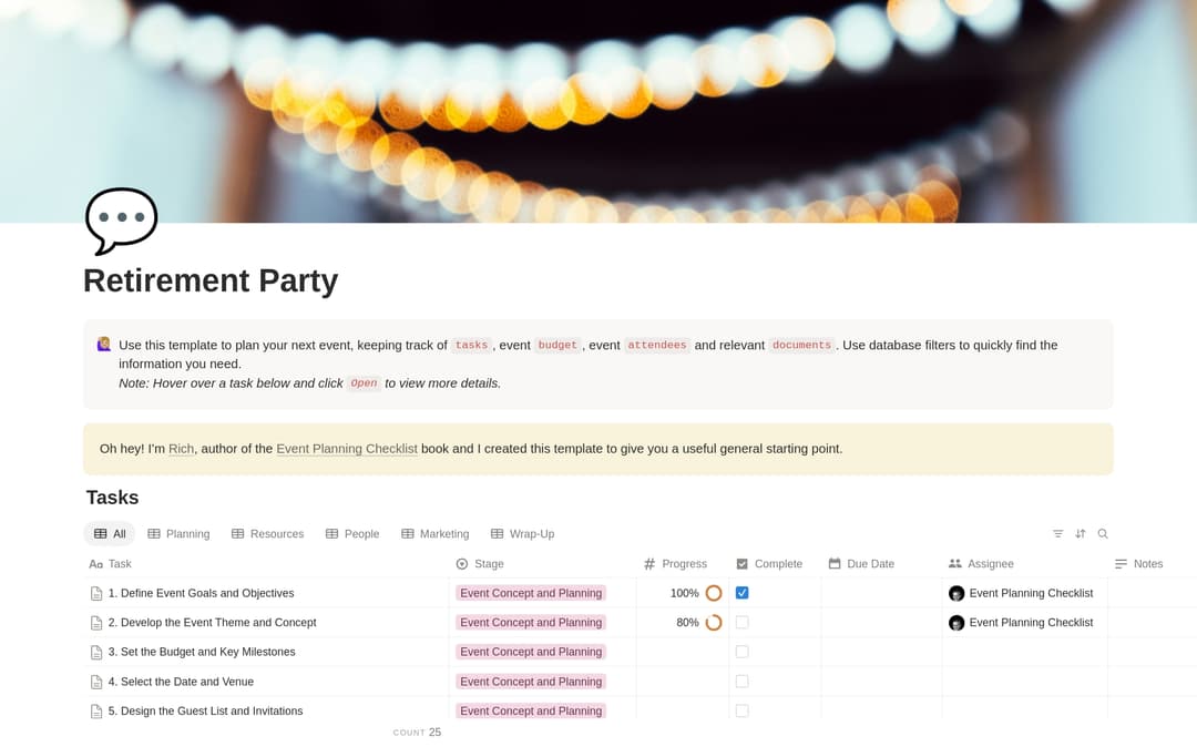 Retirement Party Planning Checklist preview