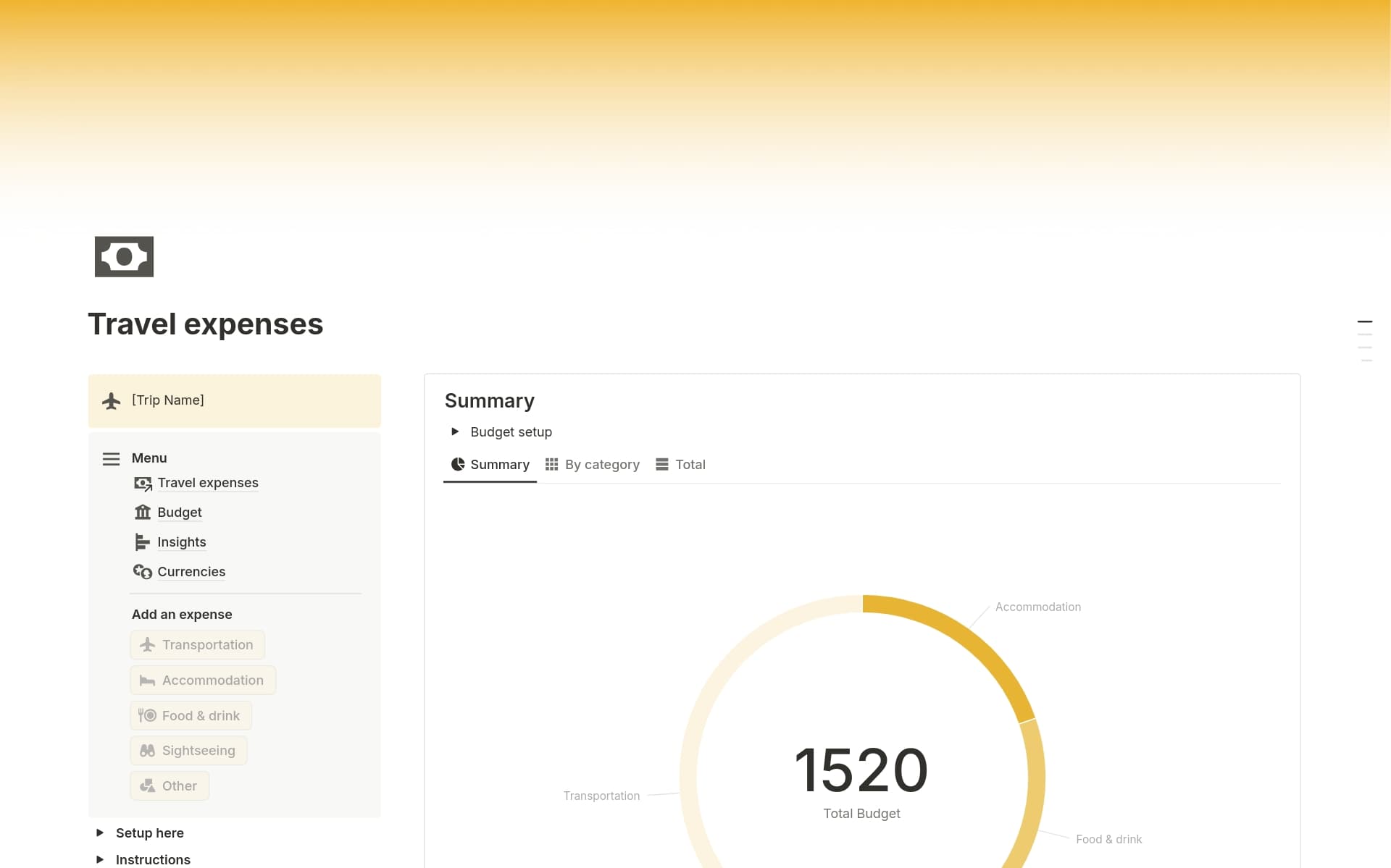 Easily manage your travel budget and track expenses with this Notion template. Set spending limits, visualize costs, and keep your finances organized while exploring new destinations. Perfect for travellers aiming to save and stay on top of their spending patterns.