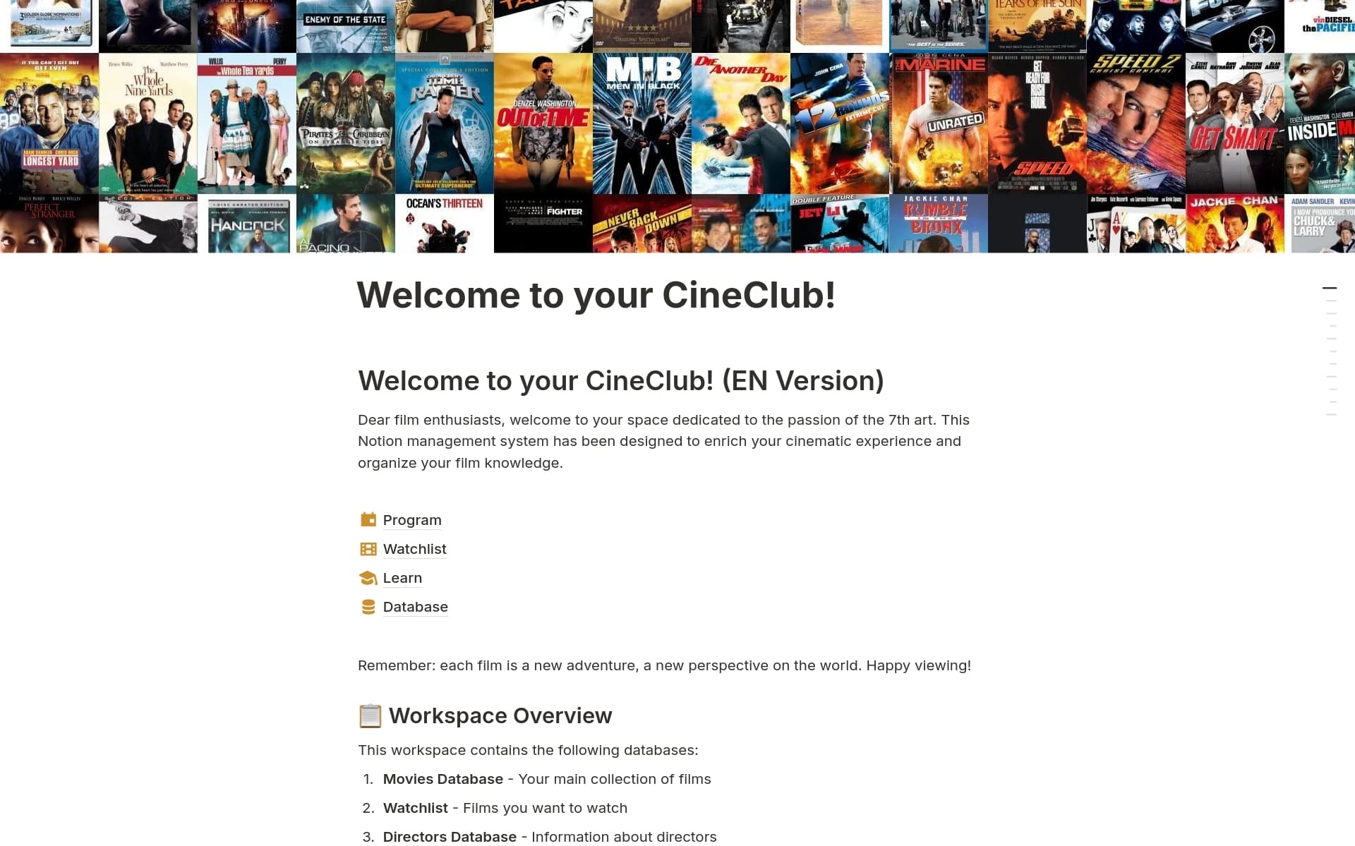 My Cineclub Template Notion Marketplace
