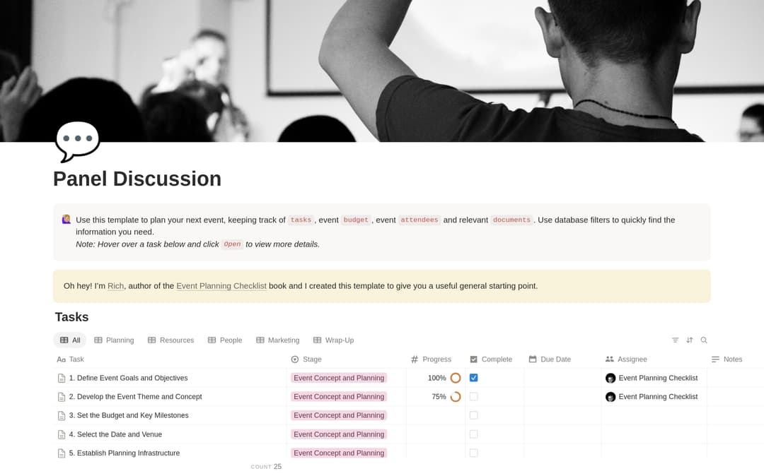 Panel Discussion Planning Checklist preview