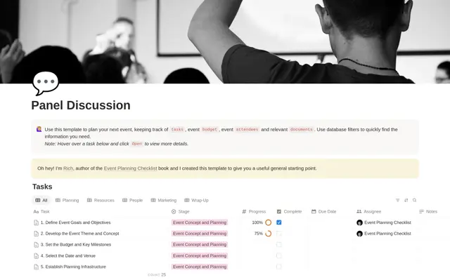 Panel Discussion Planning Checklist preview
