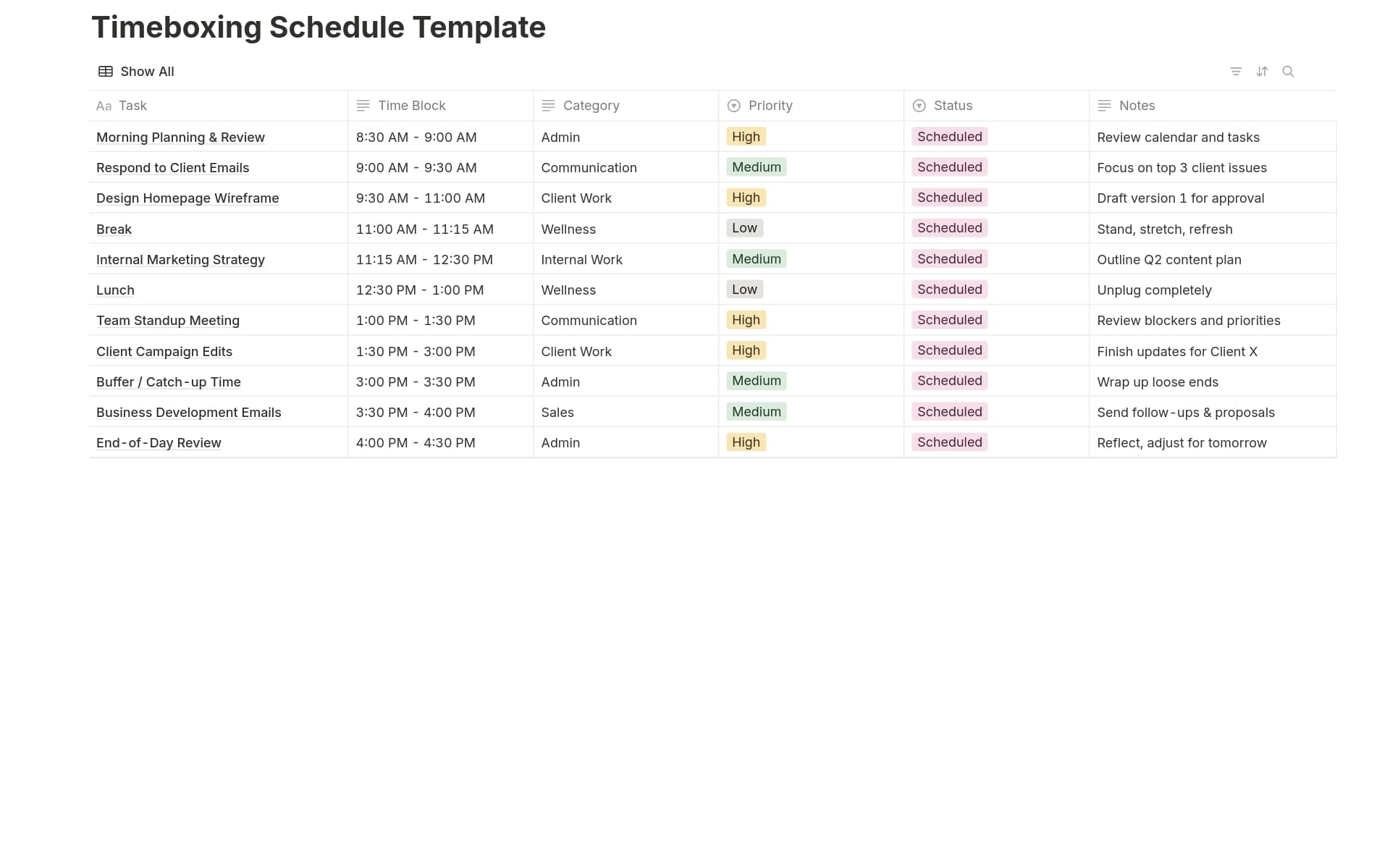 According to Harvard Business Review, timeboxing is a time management technique where you allocate a fixed, predetermined time period (a "timebox") to a specific task or activity and treat it like a scheduled appointment.