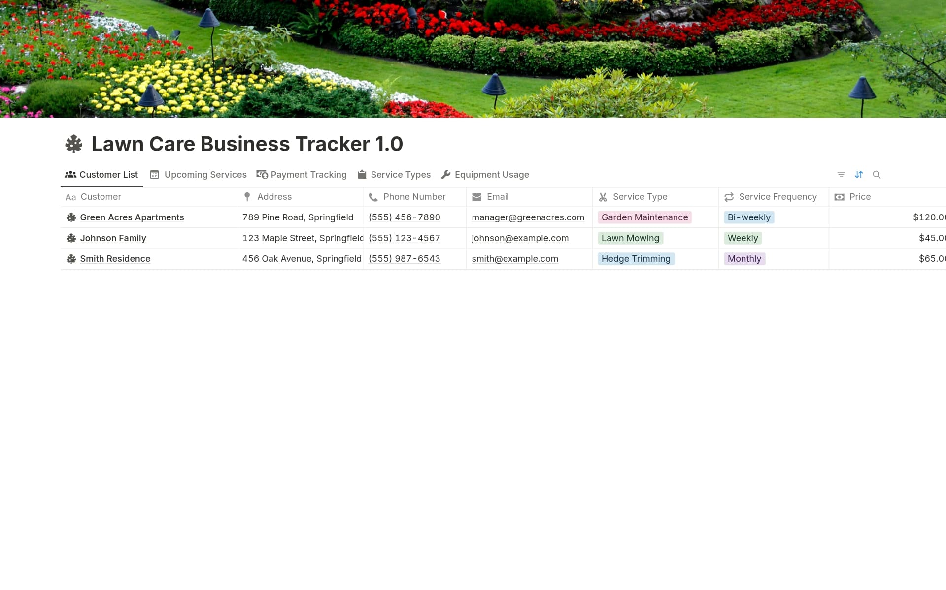 Lawn Care Business Tracker Template by Scott Hawkins