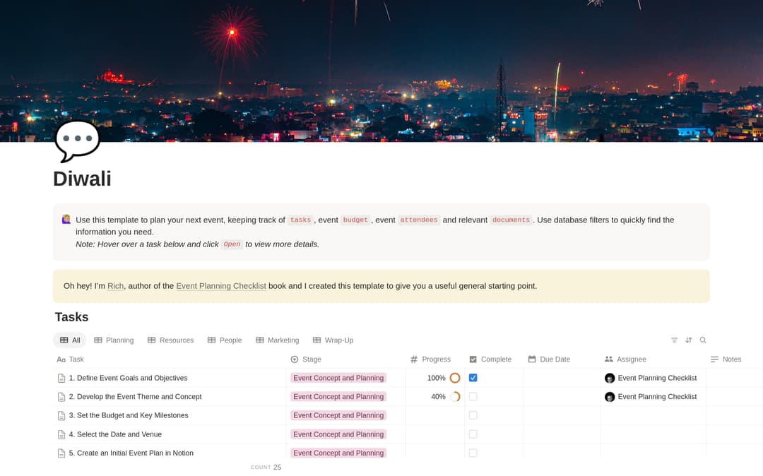 Diwali Planning Checklist preview
