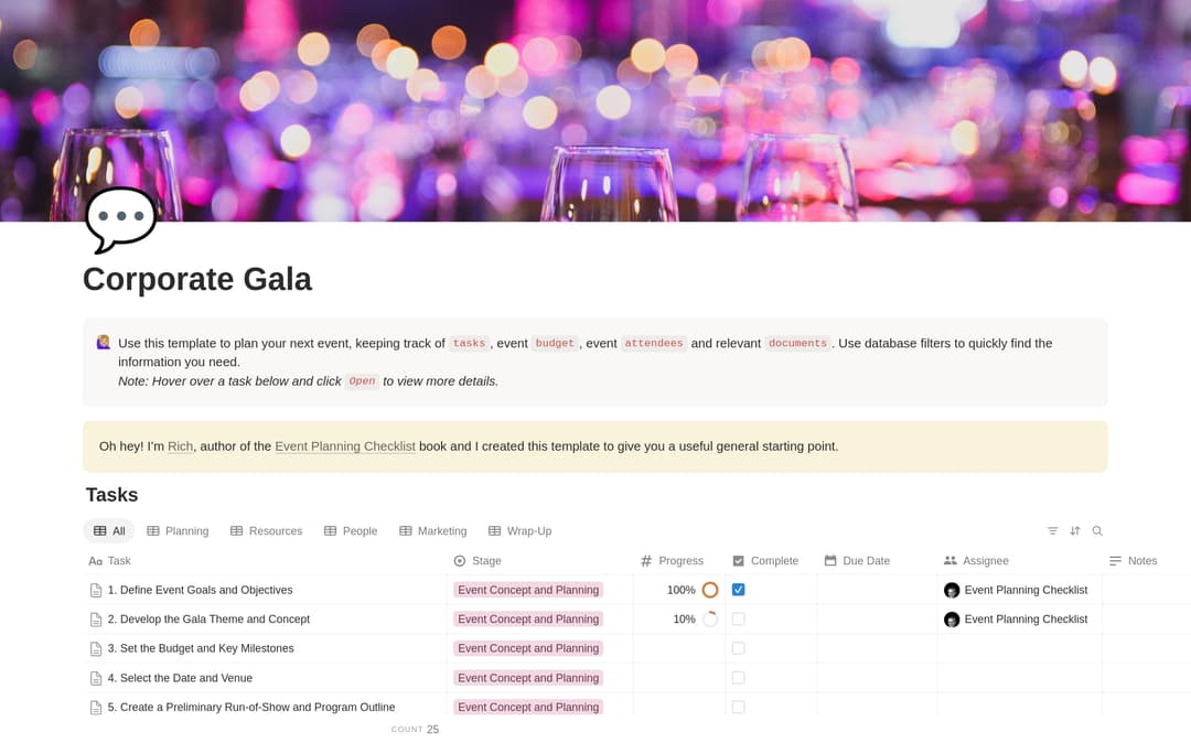 Corporate Gala Planning Checklist preview