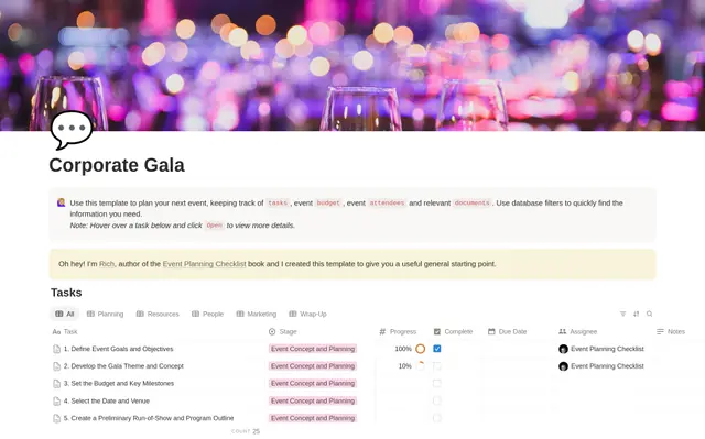 Corporate Gala Planning Checklist preview