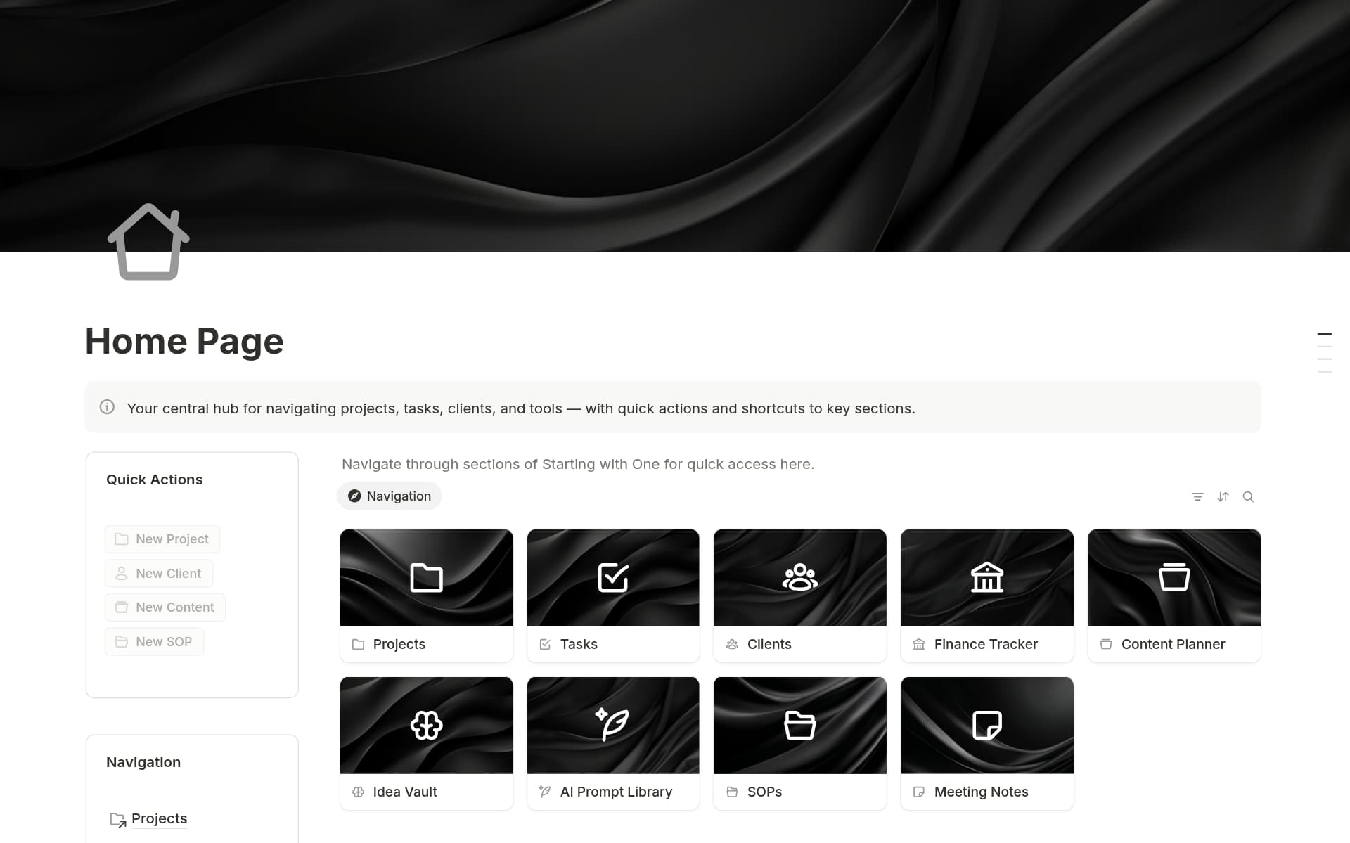 A template preview for Solo BizOps Dashboard