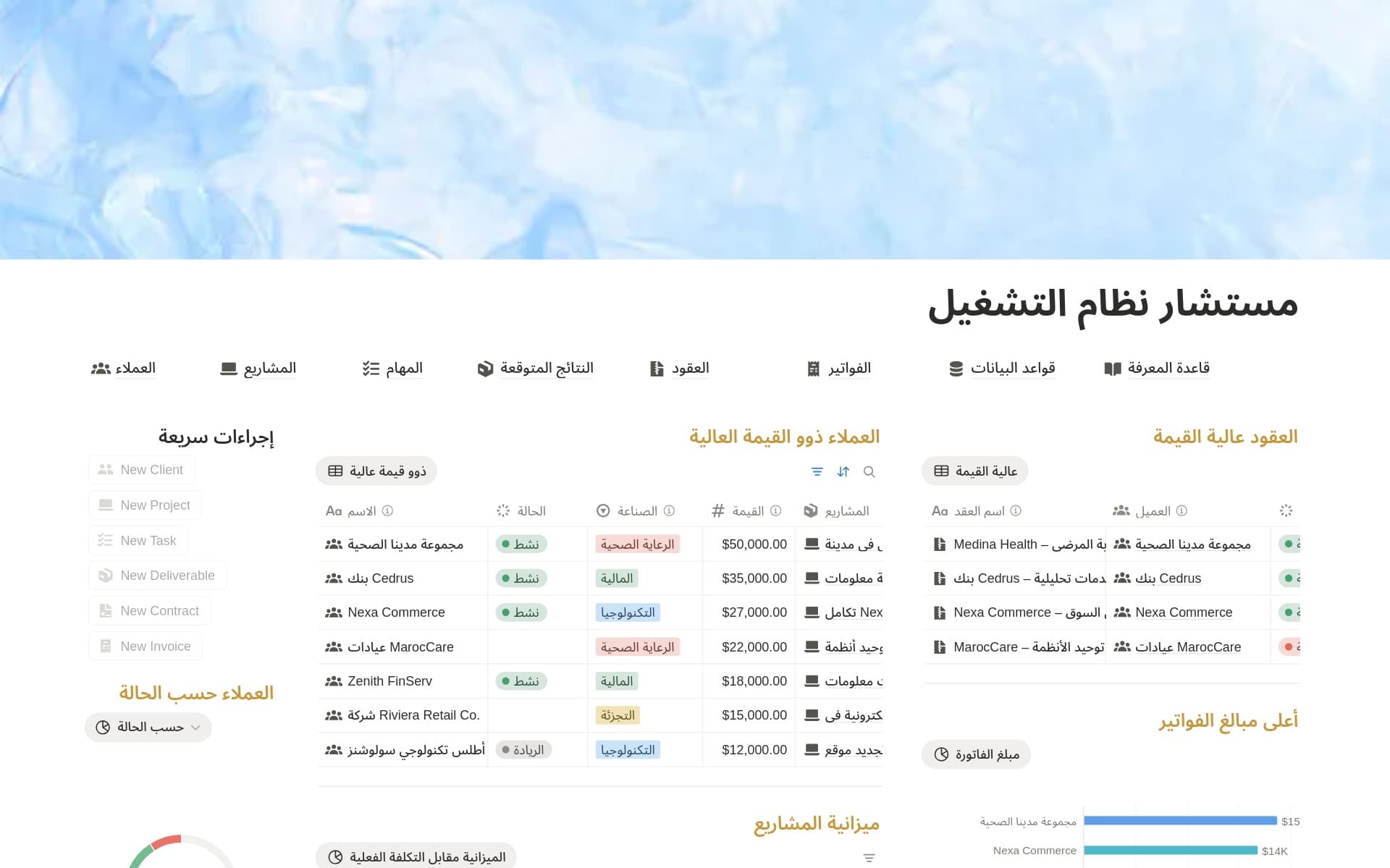 معاينة قالب مستشار أنظمة التشغيل