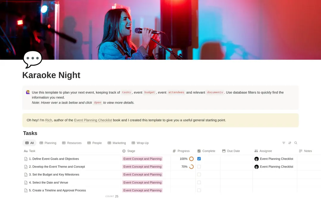 Karaoke Night Planning Checklist preview