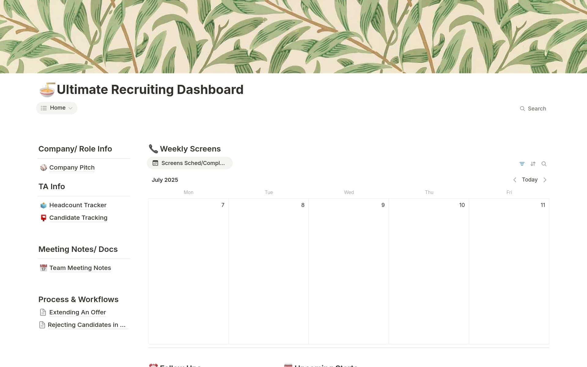 A template preview for Ultimate Recruiting Dashboard