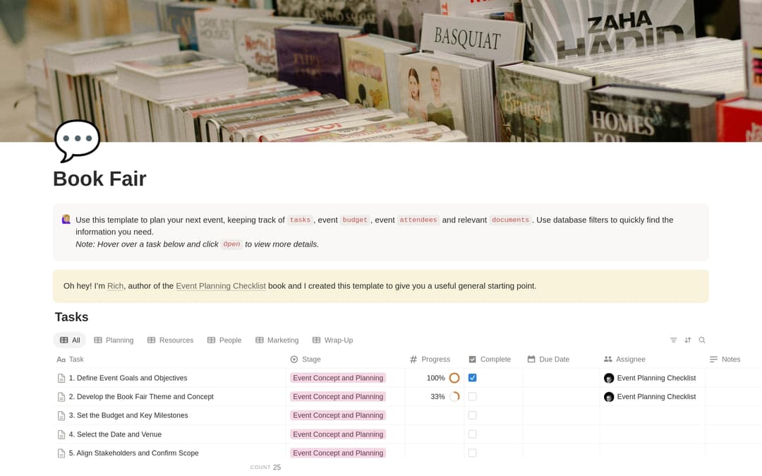 Book Fair Planning Checklist preview