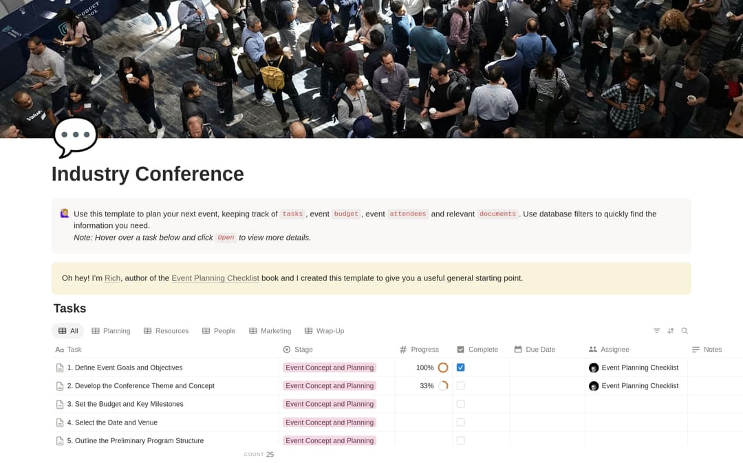 Industry Conference Planning Checklist preview
