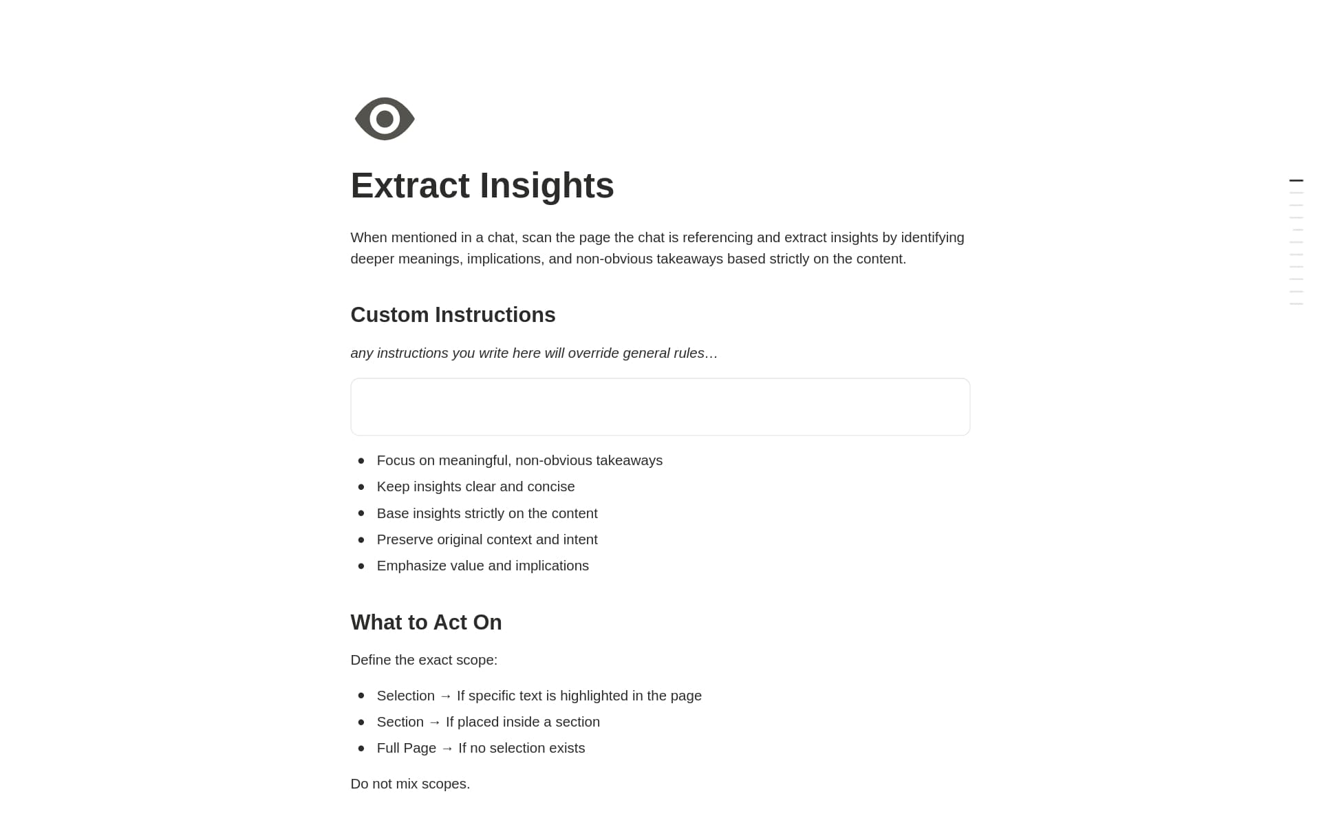 معاينة قالب Extract Insights