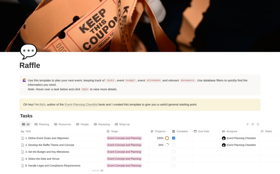 Raffle Planning Checklist preview
