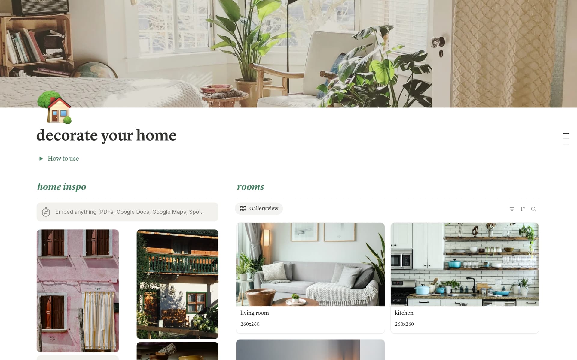 A template preview for Home Decor Planner