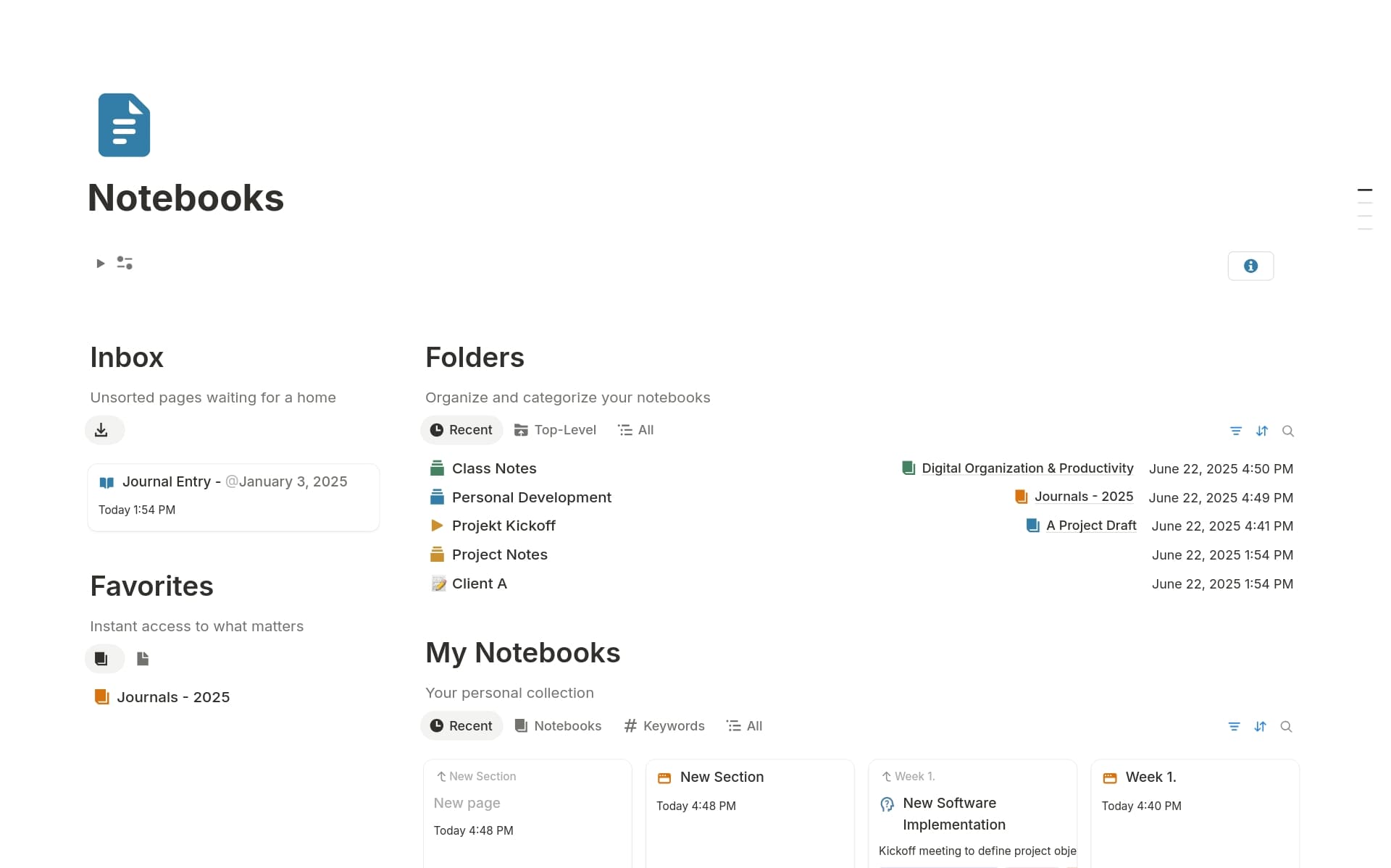 A template preview for Smart Notes