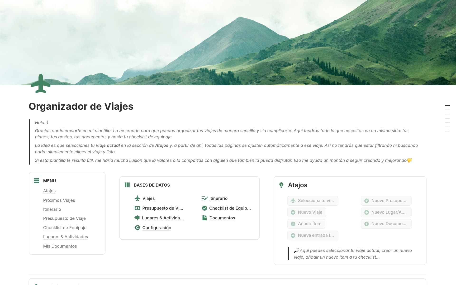 Vista previa de plantilla para Organizador de Viajes | Itinerario y Presupuesto