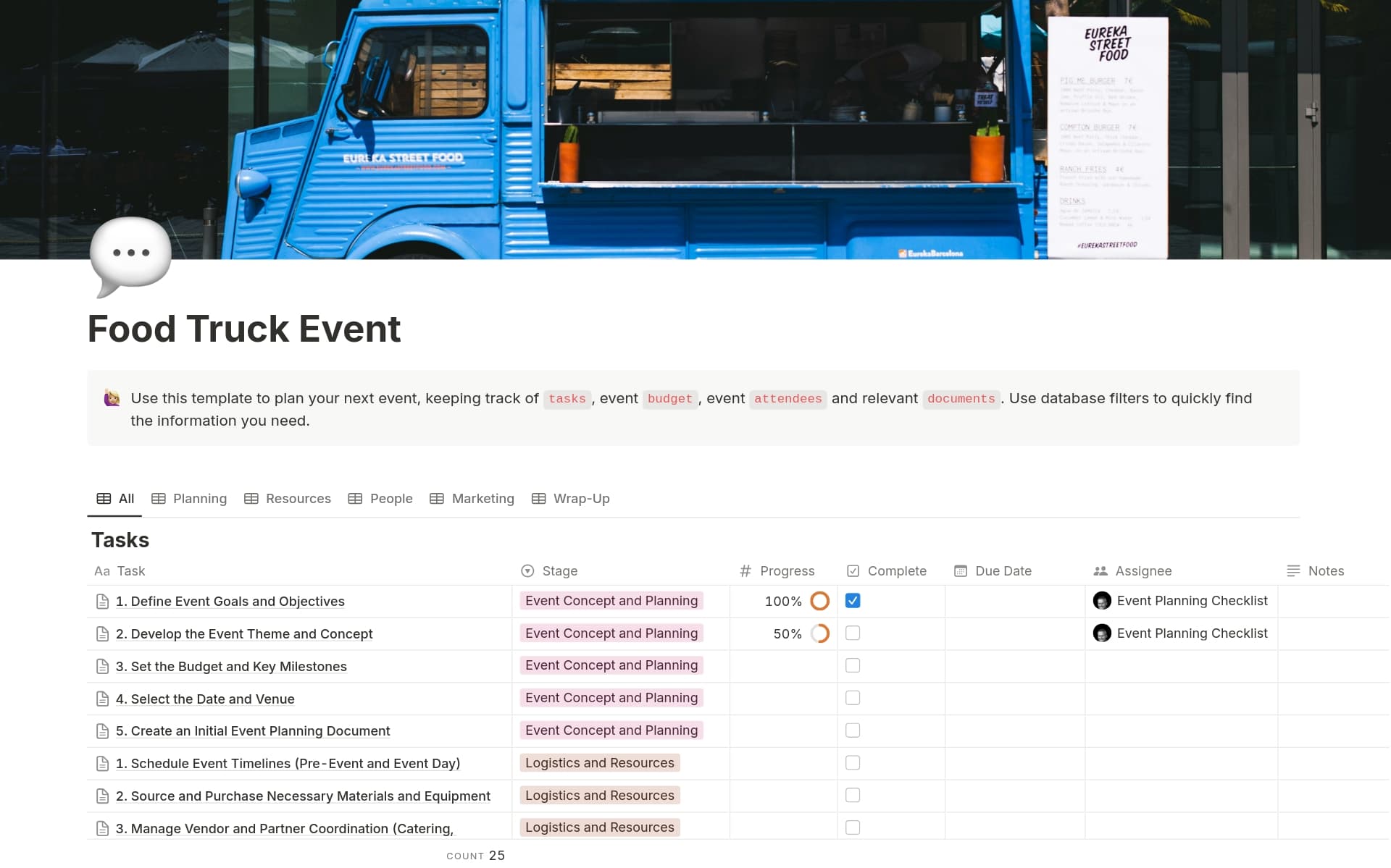 Need to plan for an event but don't know where to start? Buy our detailed Notion event planning templates to keep track of tasks, plan your budget, track attendees and store event documentation. Check terms before purchase.