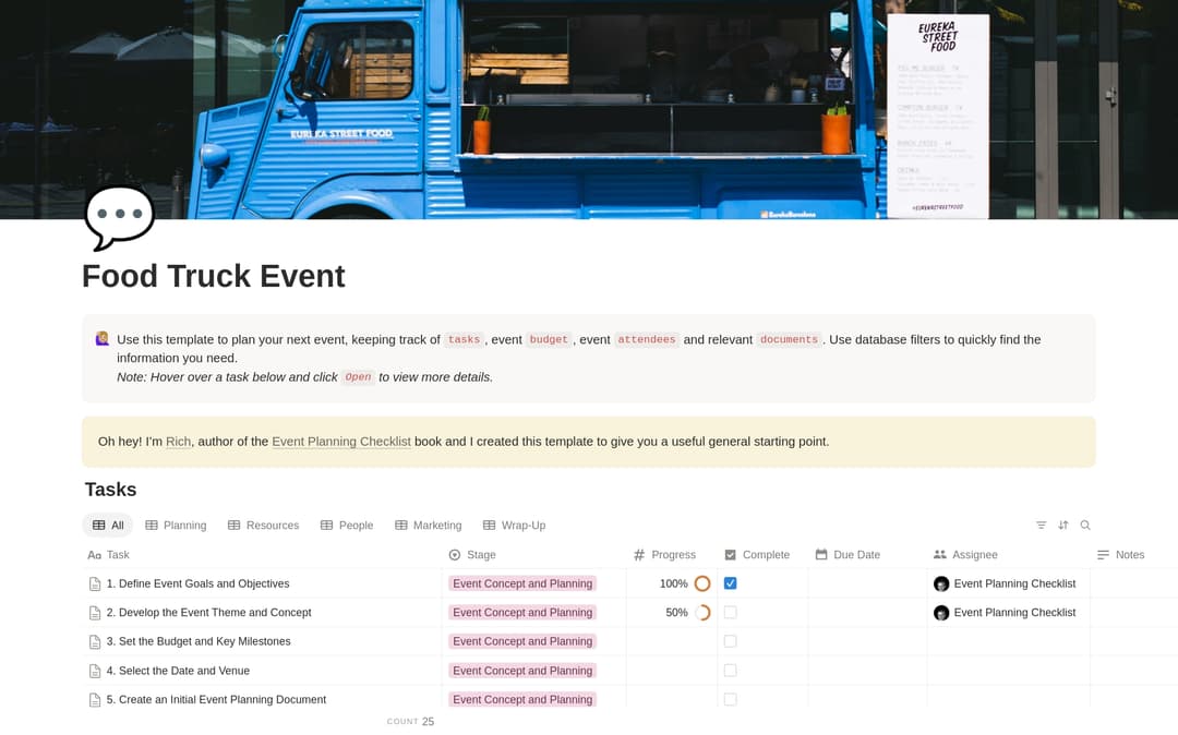 Food Truck Event Planning Checklist preview