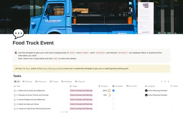 Food Truck Event Planning Checklist preview