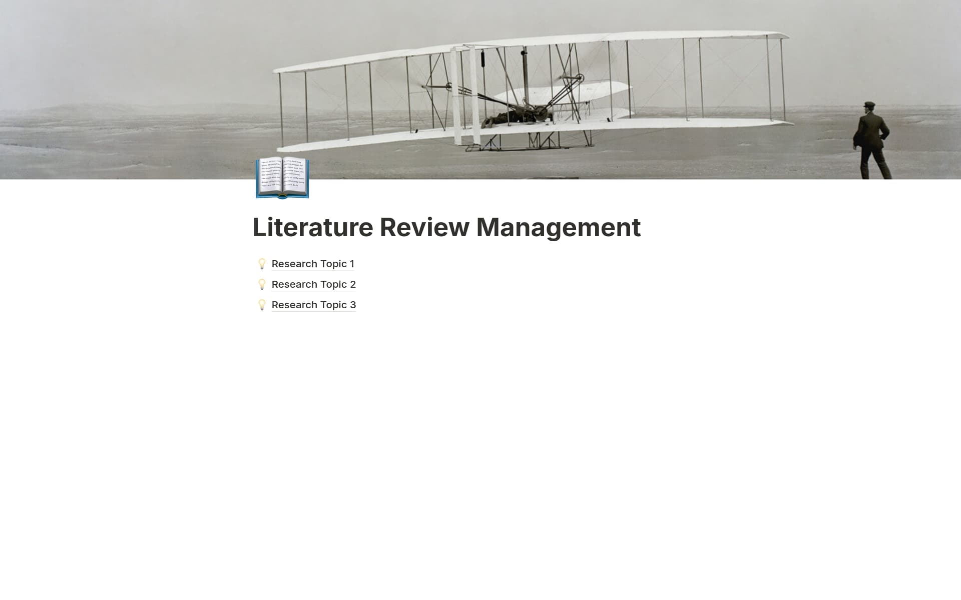 A template preview for Literature Review Management System