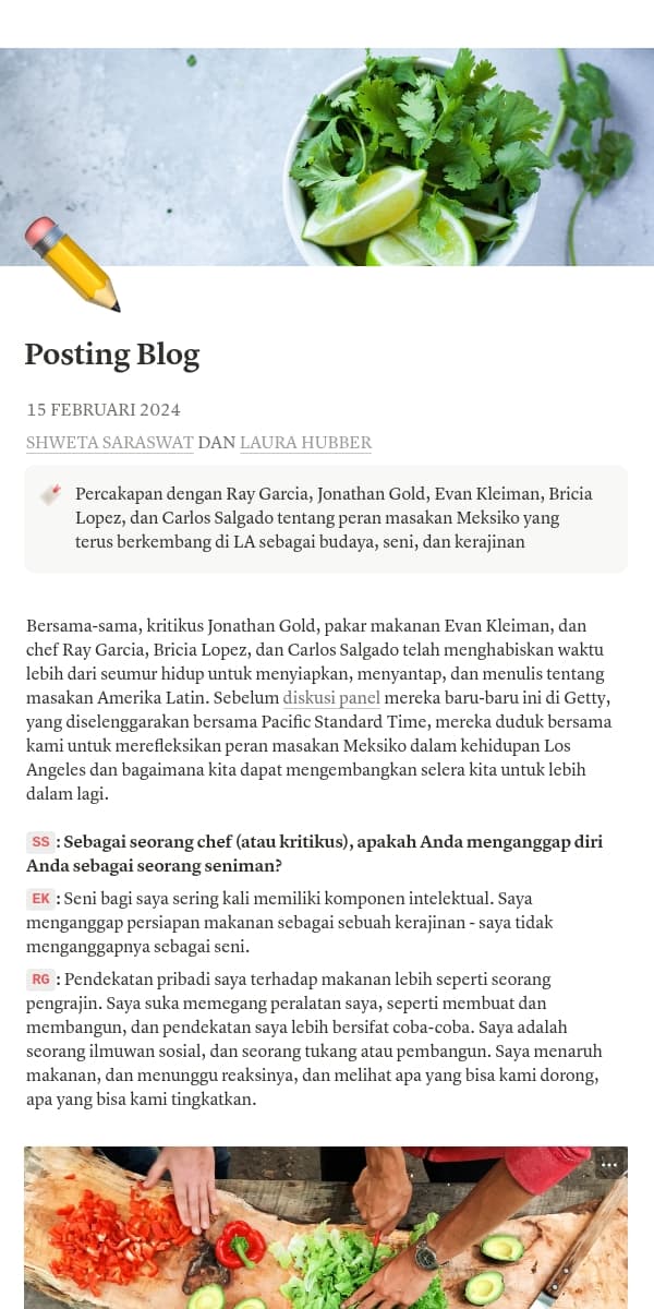 Tangkapan layar aplikasi seluler Notion