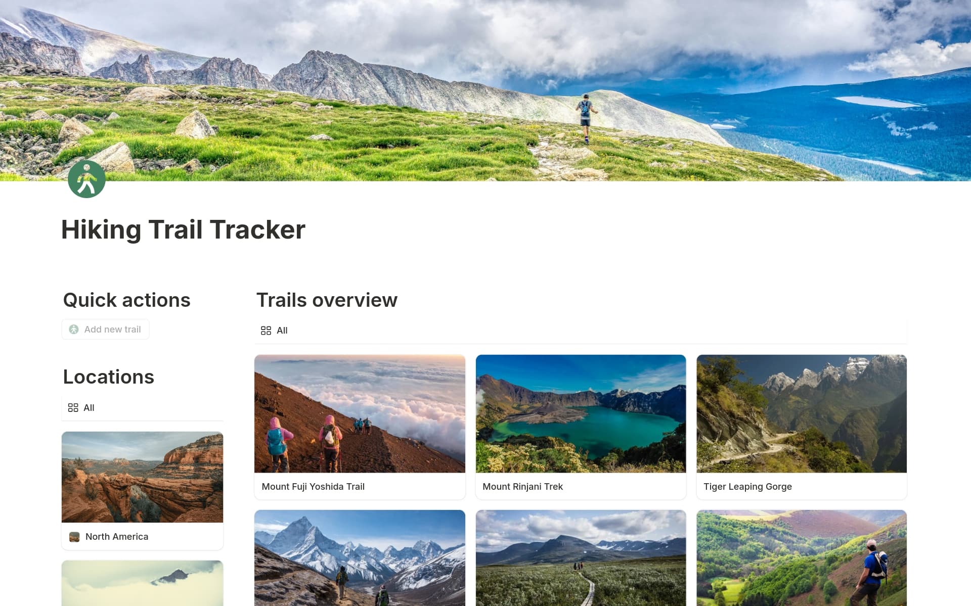 Screenshot of Plans Made, Bags Packed collection by Notion