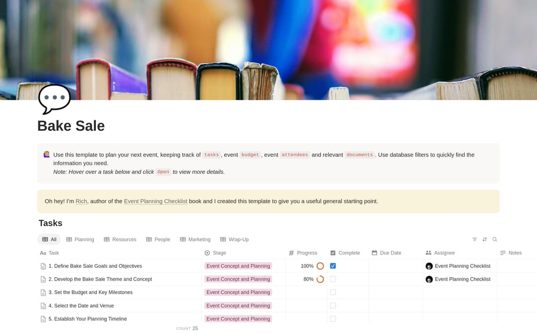Bake Sale Planning Checklist preview