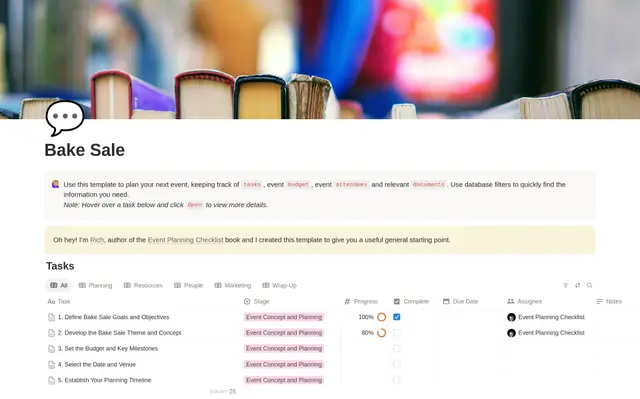 Bake Sale Planning Checklist preview