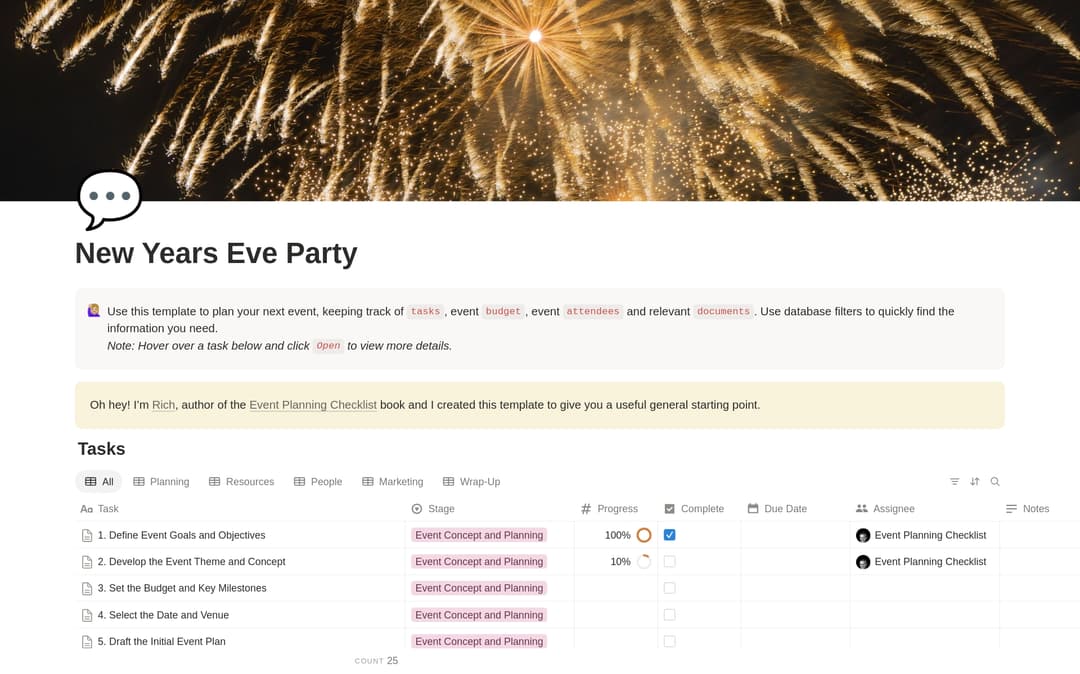 New Year’s Eve Party Planning Checklist preview