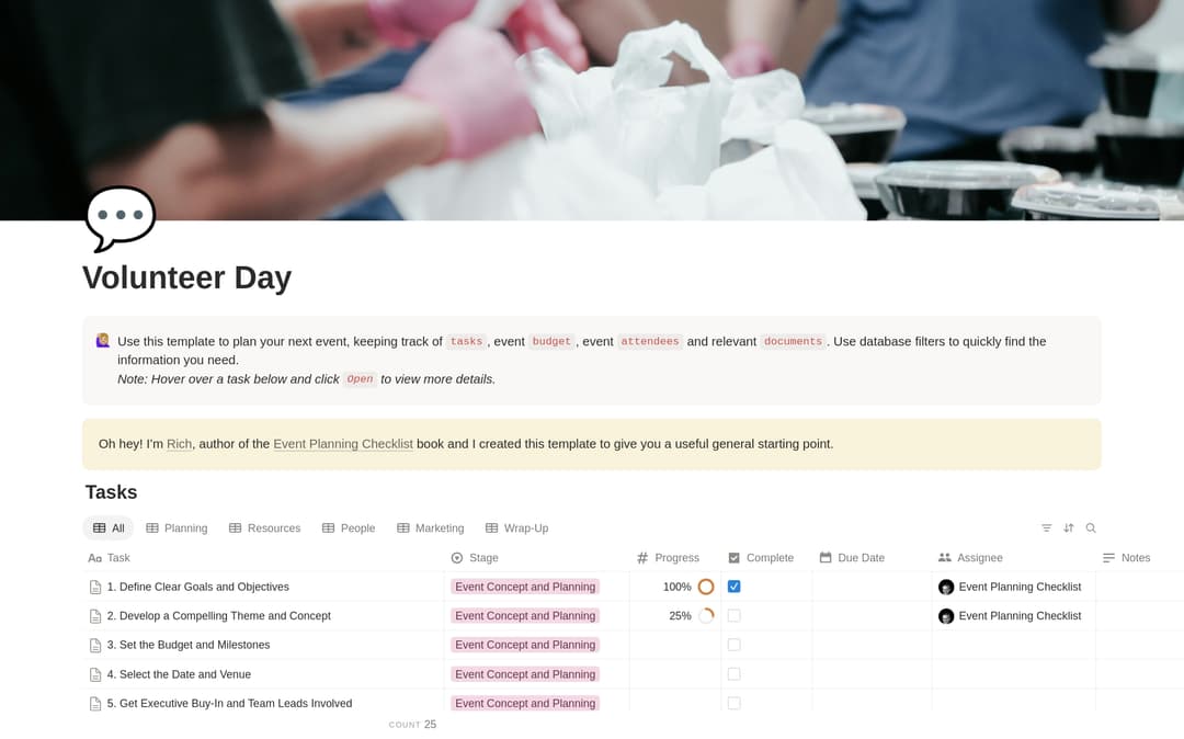 Volunteer Day Planning Checklist preview