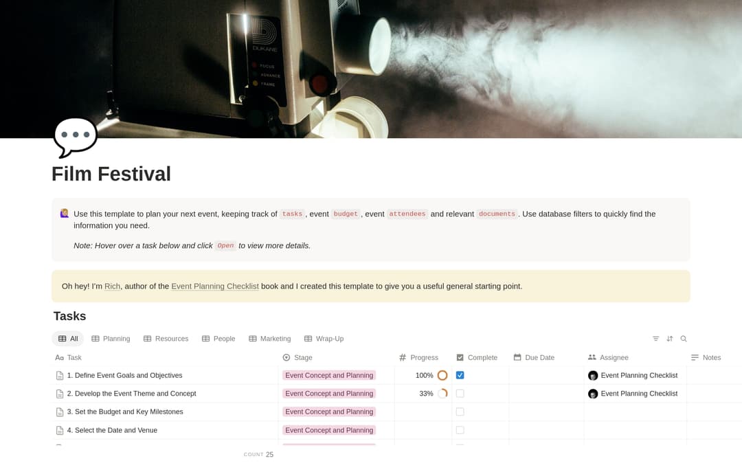 Film Festival Planning Checklist preview