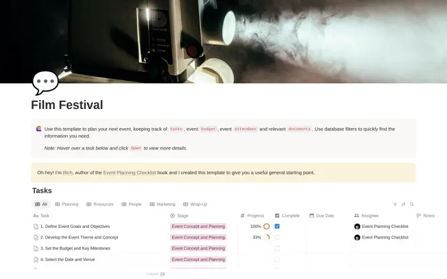 Film Festival Planning Checklist preview