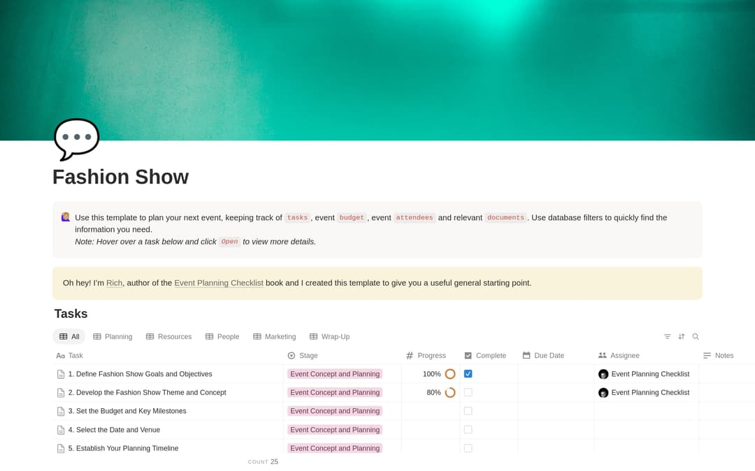 Fashion Show Planning Checklist preview
