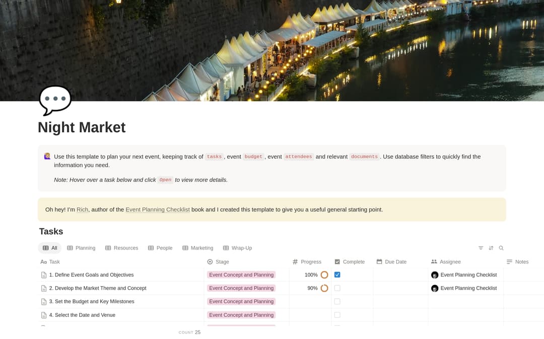 Night Market Planning Checklist preview