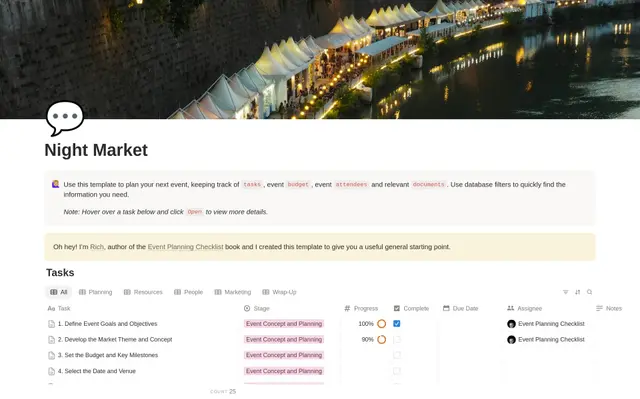 Night Market Planning Checklist preview